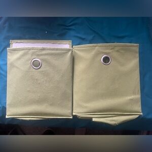 Green cube organizer Storage Bins with Metal Grommets